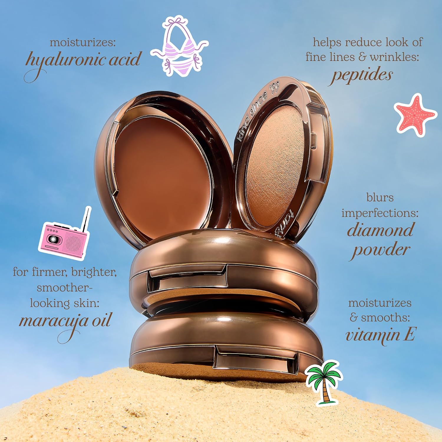 tarte macaron sculpt & bronze duo – 2-in-1 Cream + Baked Powder Bronzer, Contour Powder Face Makeup, Peptides and Hyaluronic Acid Hydrates & Plumps, vegan & cruelty-free - Image 6