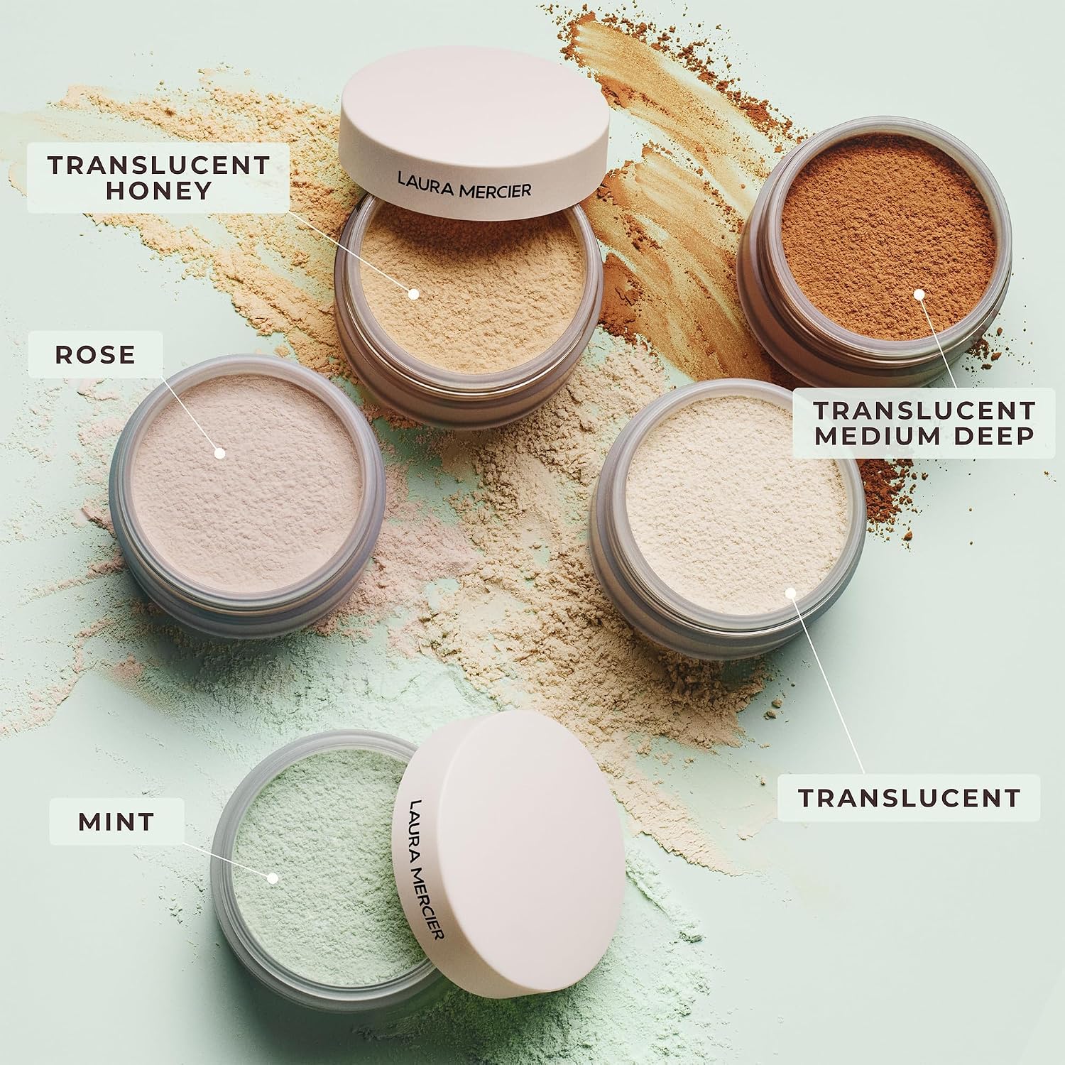 Laura Mercier Translucent Loose Talc-Free Setting Powder Ultra-Blur, 16HR Hydrating Wear, Natural Finish, Hyaluronic Acid-Infused, Normal to Dry & Mature Skin, Mint Green Shade Color Corrects Redness - Image 13