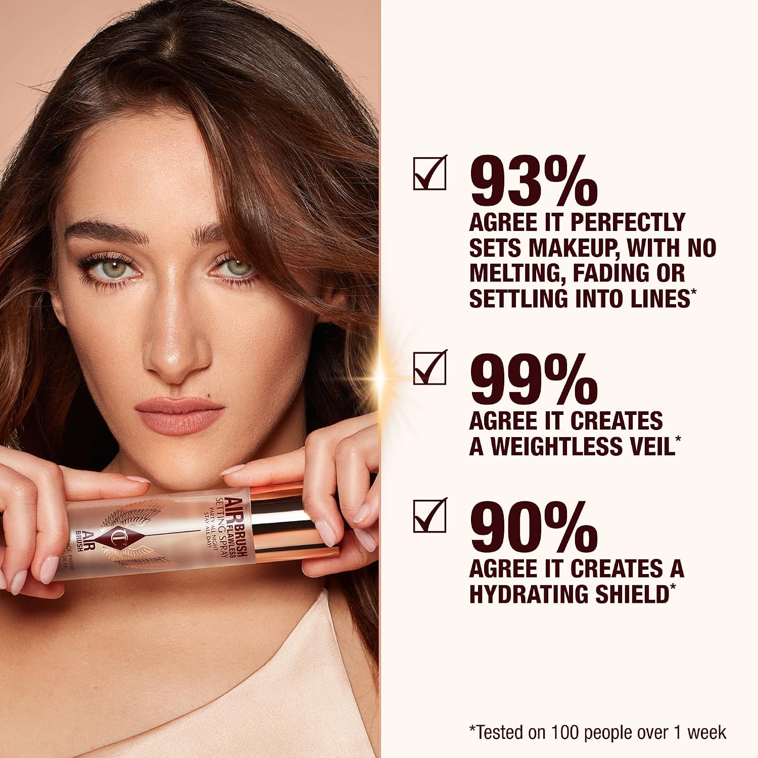 Charlotte Tilbury Airbrush Flawless Setting Spray - Ultra-Fine Hydrating Mist to Prime & Set Makeup Up to 16Hr – Soothes and Blurs Skin, Waterproof, Wedding Makeup - Image 3