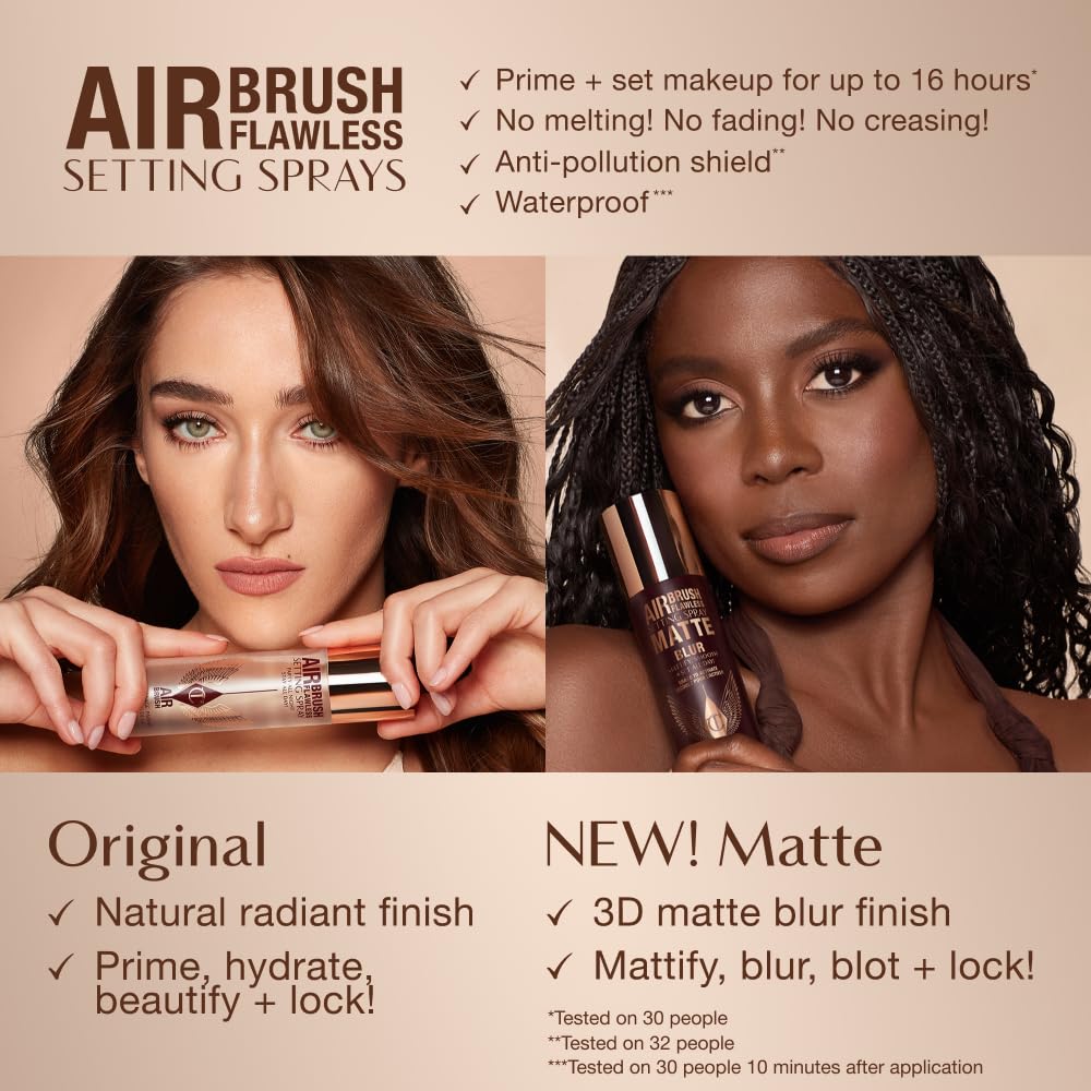 Charlotte Tilbury Airbrush Flawless Setting Spray - Ultra-Fine Hydrating Mist to Prime & Set Makeup Up to 16Hr – Soothes and Blurs Skin, Waterproof, Wedding Makeup - Image 11