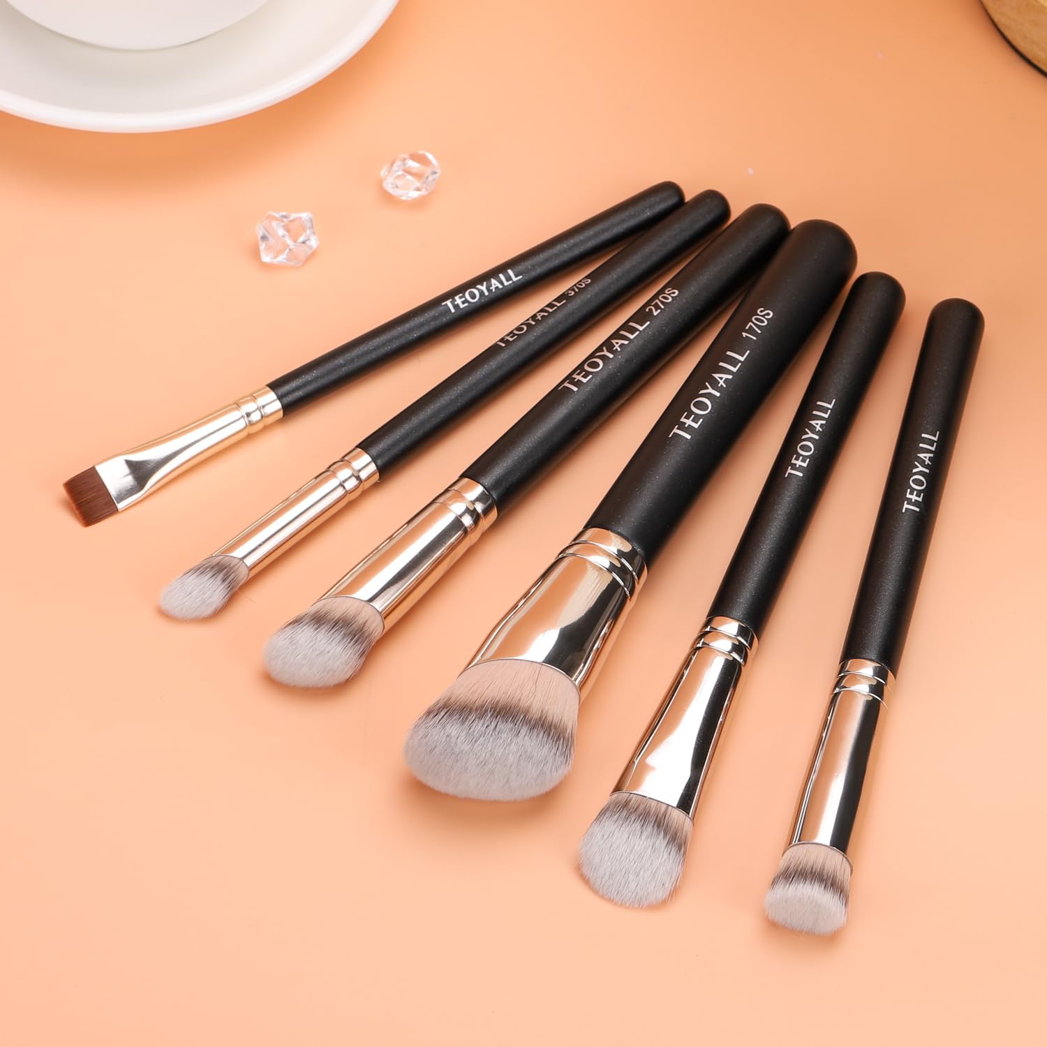 Foundation Concealer Brush, 2Pcs Angled Contour Blending Brush set | 170S buffs liquid foundation and cream contour no streak. 270S conceals dark circles and blemishes. Liquid cream powder - Image 8
