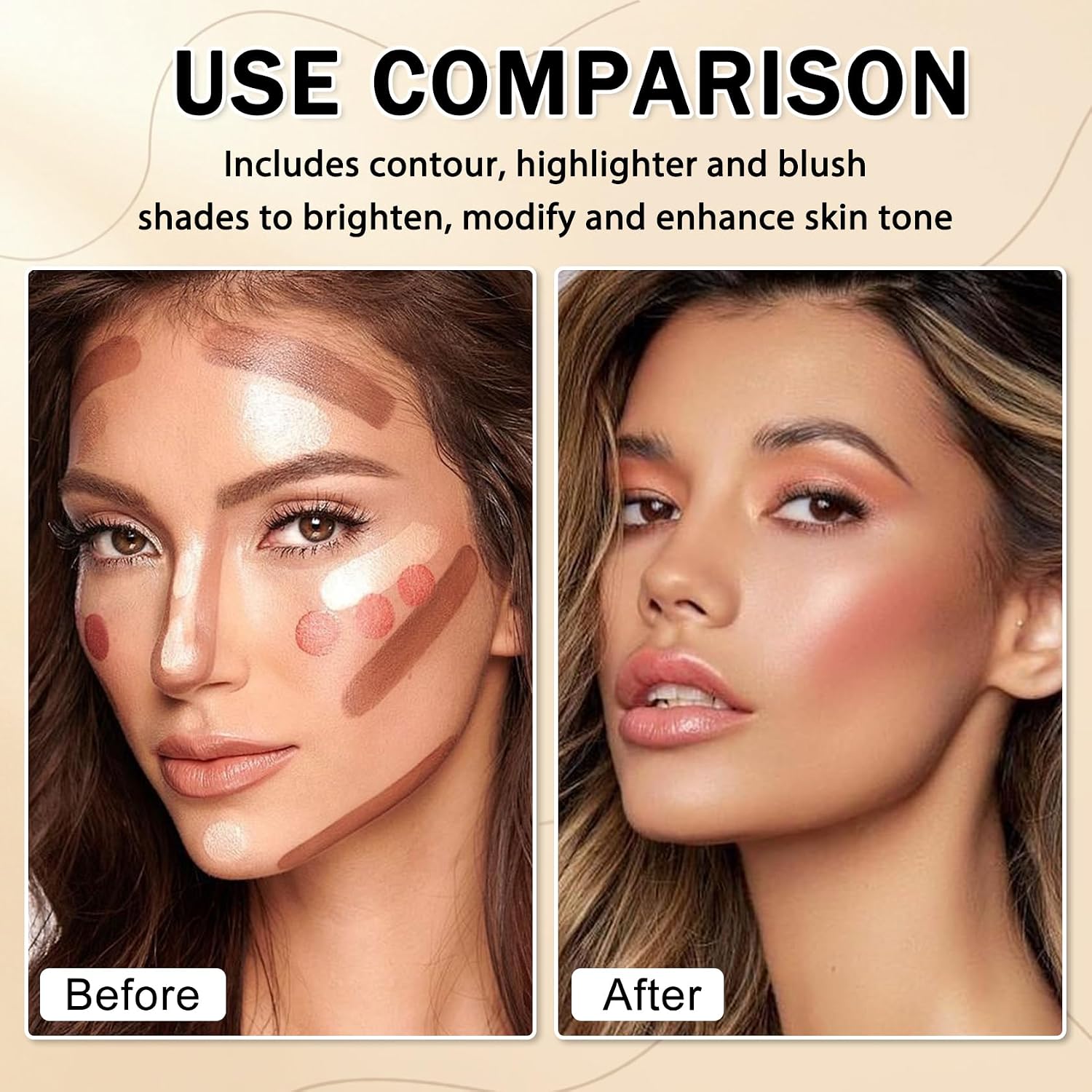 IONSGAKO 6 Colors Double-ended Cream Contour Stick Makeup Kit, Set B | Cream Highlighter Stick Bronzer and Blush Stick for Sculpt the Cheeks, Matte & Dewy Finish, Face Contour Kit for Beginners - Image 5