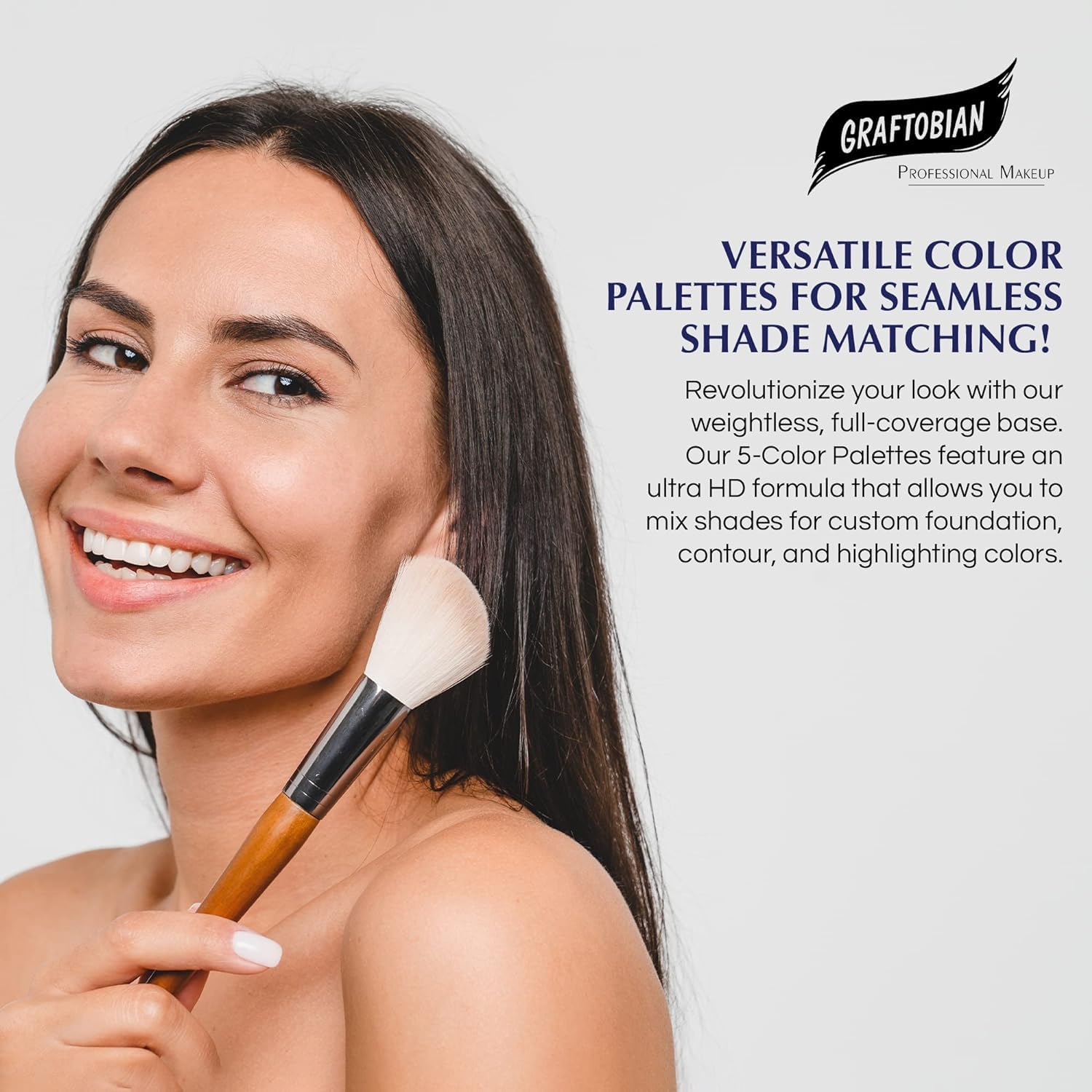 Graftobian HD Glamour Crème Foundation Palette (Warm #2) - High Definition 5 Color Makeup Palette, Cream Based Foundation Concealer and Contour Palette, Full Coverage - Medium Warm Skin Shades - Image 3