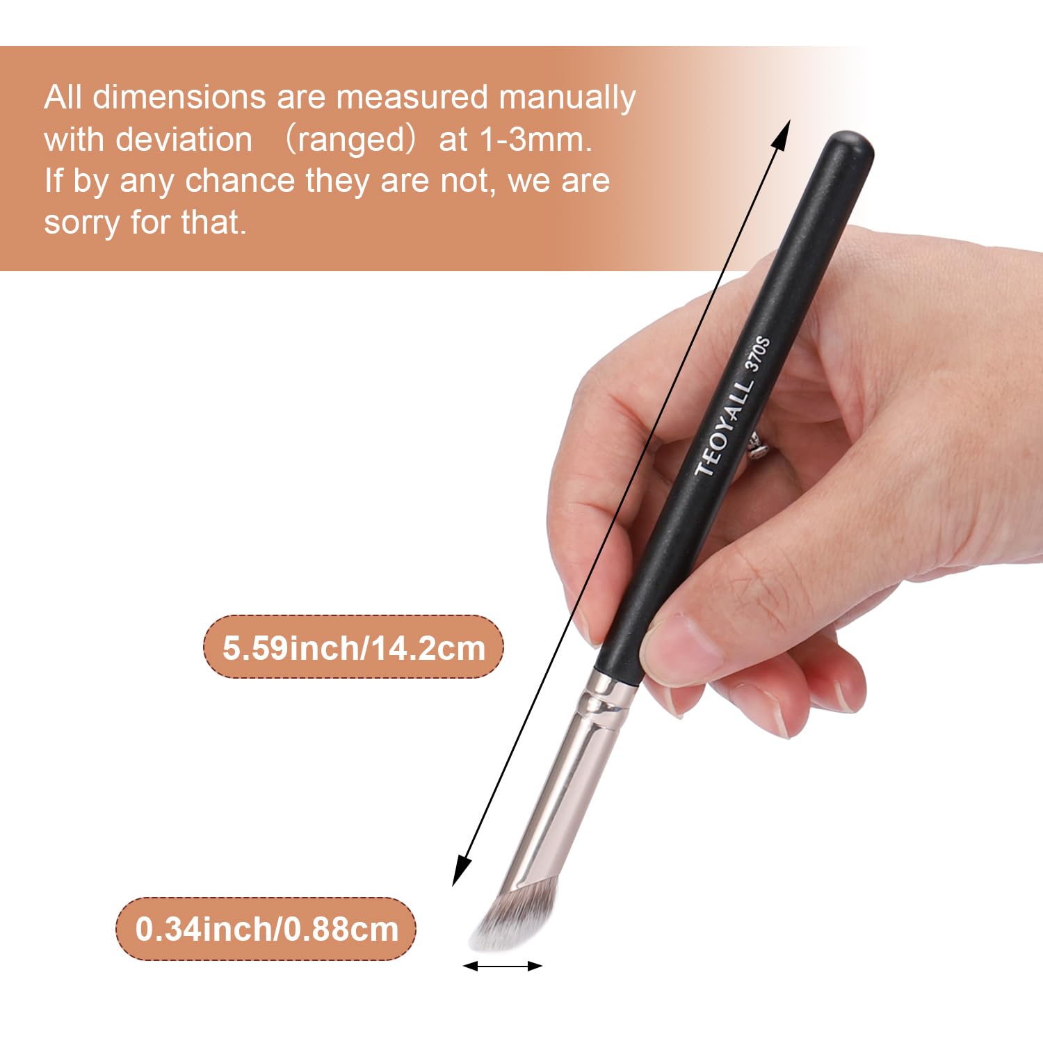 370S Under-Eye Concealer Brush, Small Angled Precision Brush | Applies corrector on dark circles. Blends concealer seamlessly. Sets eye primer smoothly. Small Multitask Brush - Image 5
