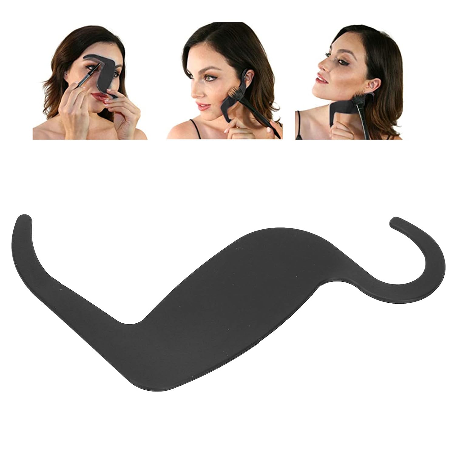Stencil for Makeup Brushes Set, Face Make?Up Stencils Nose Eyebrow Cheekbone Contour Stencils for Various Face Shapes(Black) - Image 5