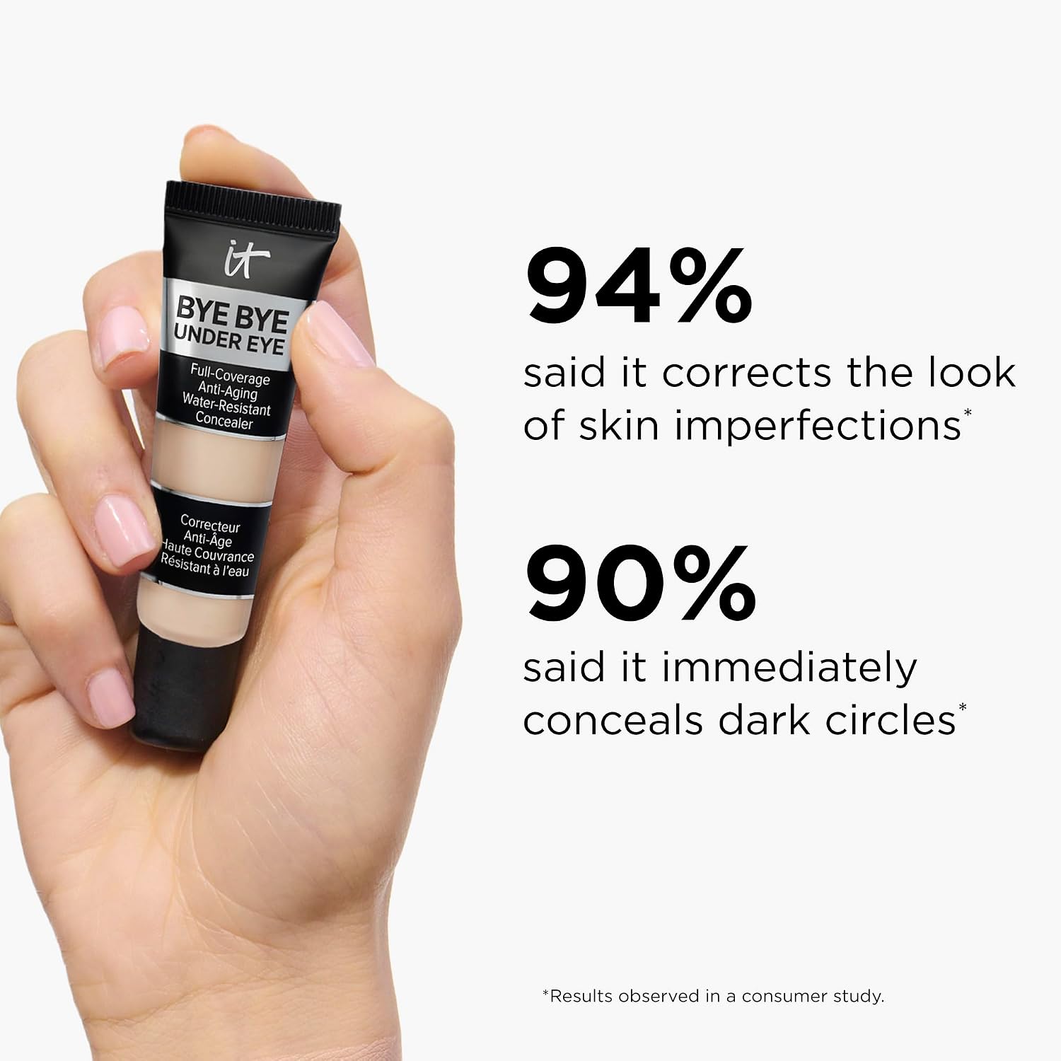 IT Cosmetics Bye Bye Under Eye Anti-Aging Full Coverage Concealer | Water-resistant Eye + Face Concealer for Dark Circles, Reduce Fine Lines, Hydrating Natural Finish, For All Skin Types - Image 6