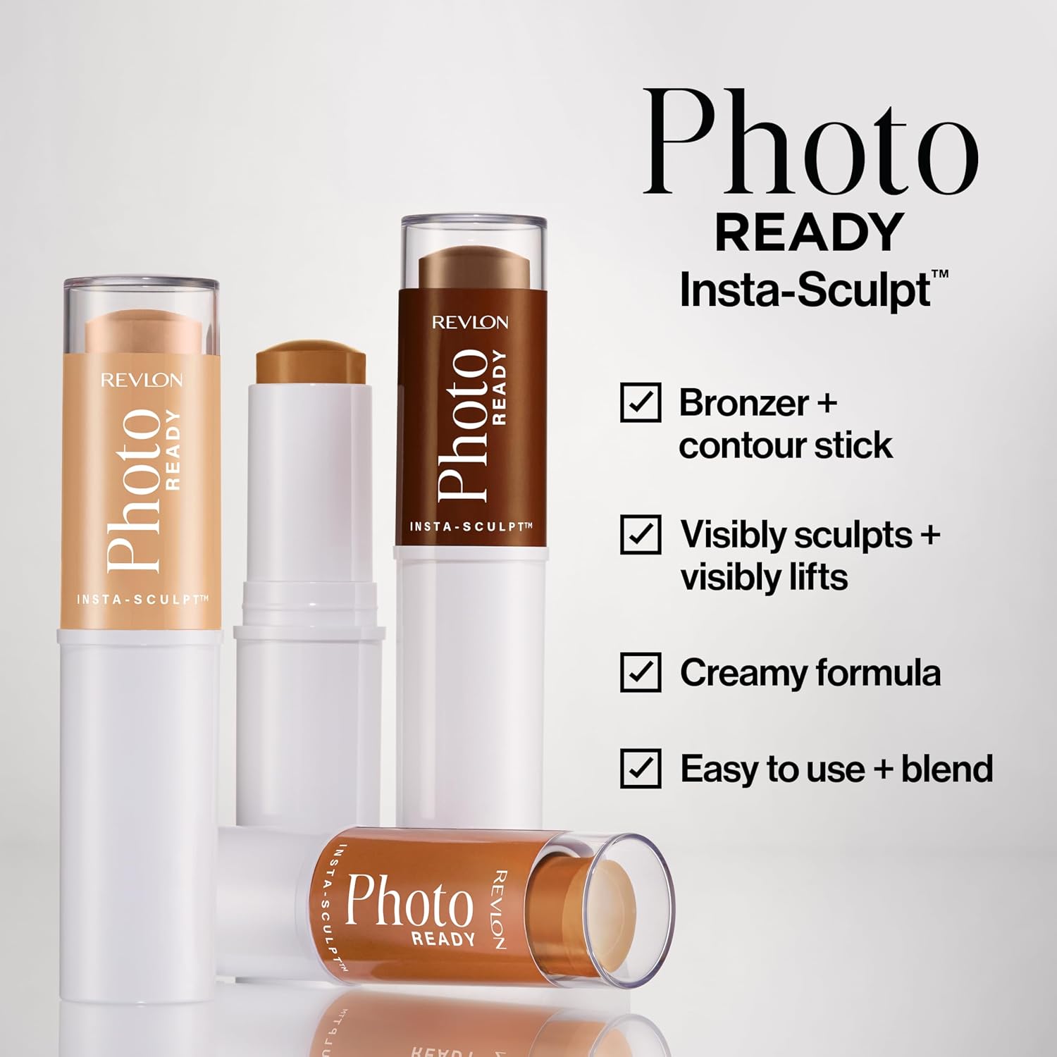 Revlon PhotoReady Insta-Sculpt, Bronzer & Contour, 420 Bronzed, 0.31 oz | This multi-tasking bronzer + contour stick visibly boosts your complexion, adding natural-looking warmth and dimension. - Image 3