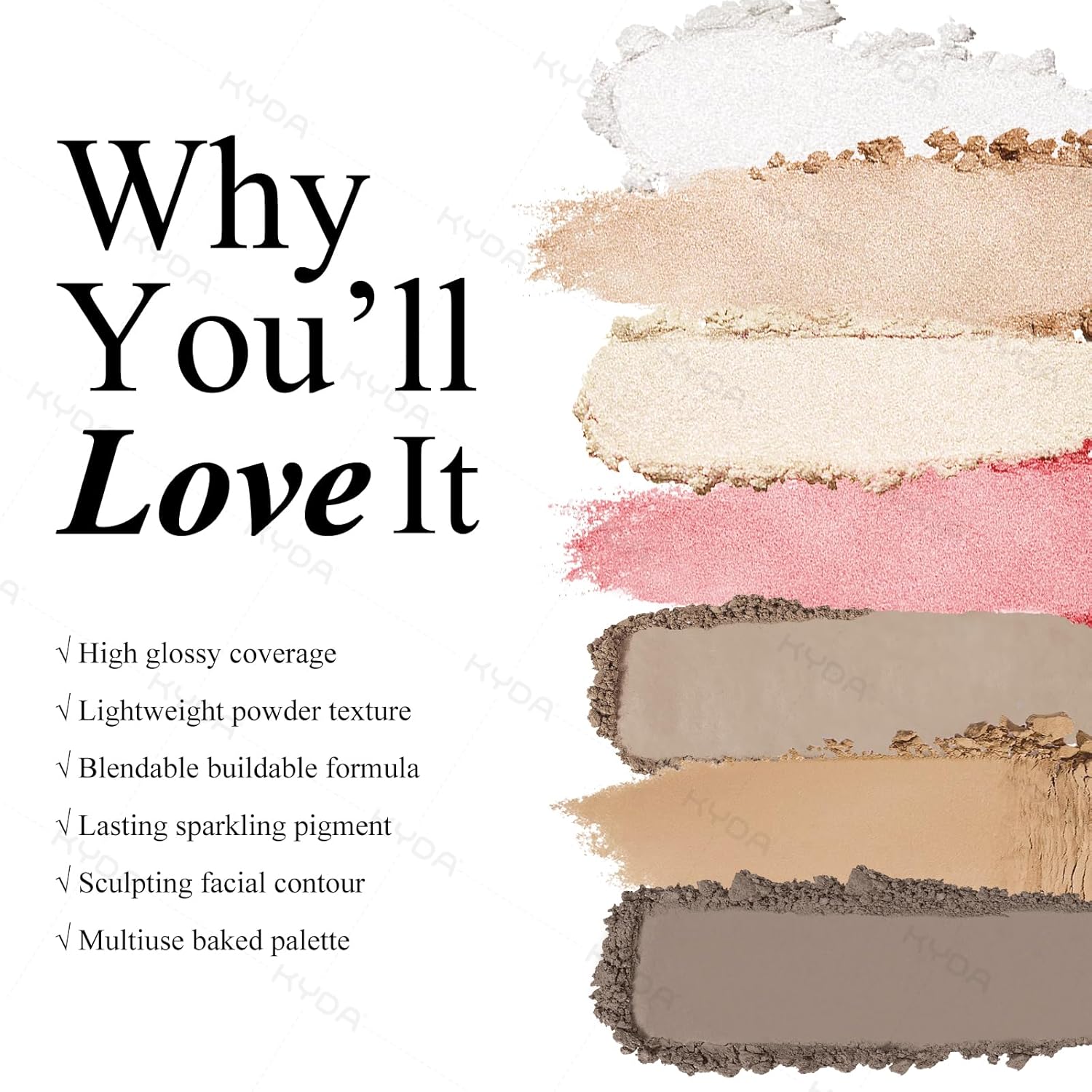 KYDA Face Sculpting Contour Palette, Smooth Matte Contour Pressed Powder, Ultra-fine Lightweight, Easy to Blend, Multiuse Baked Contour Makeup-TAUPE - Image 3