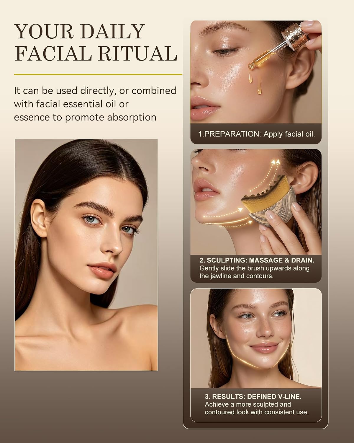 Lymphatic Contour Face Brush,Lymphatic Drainage Brush with Super Soft Bristles,Lymphatic Face Brush to Reduce Puffiness & Define Jawline,Face Sculpting Brush with Hypoallergenic Ergonomic - Image 5
