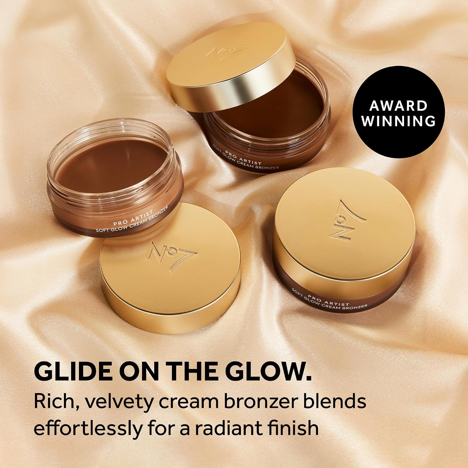 No7 Pro Artist Soft Glow Cream Bronzer, Deep, 1.26 Oz | Blendable, Lightweight Formula, Customizable Face Makeup, Natural Sun-Kissed Glow - Image 3