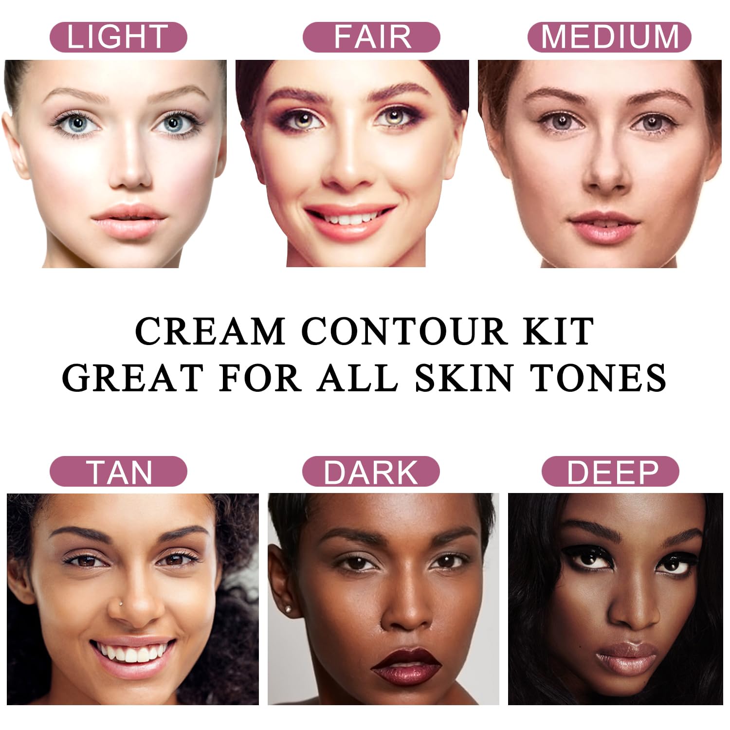 Youngfocus Cosmetics Cream Contour Highlighter Makeup Palette, Best 8 Color Blendable Bronzer Contour Kit, Vegan Cruelty Free Hypoallergenic Face Sculpting Makeup for Beginners, Fully upgraded formula - Image 4