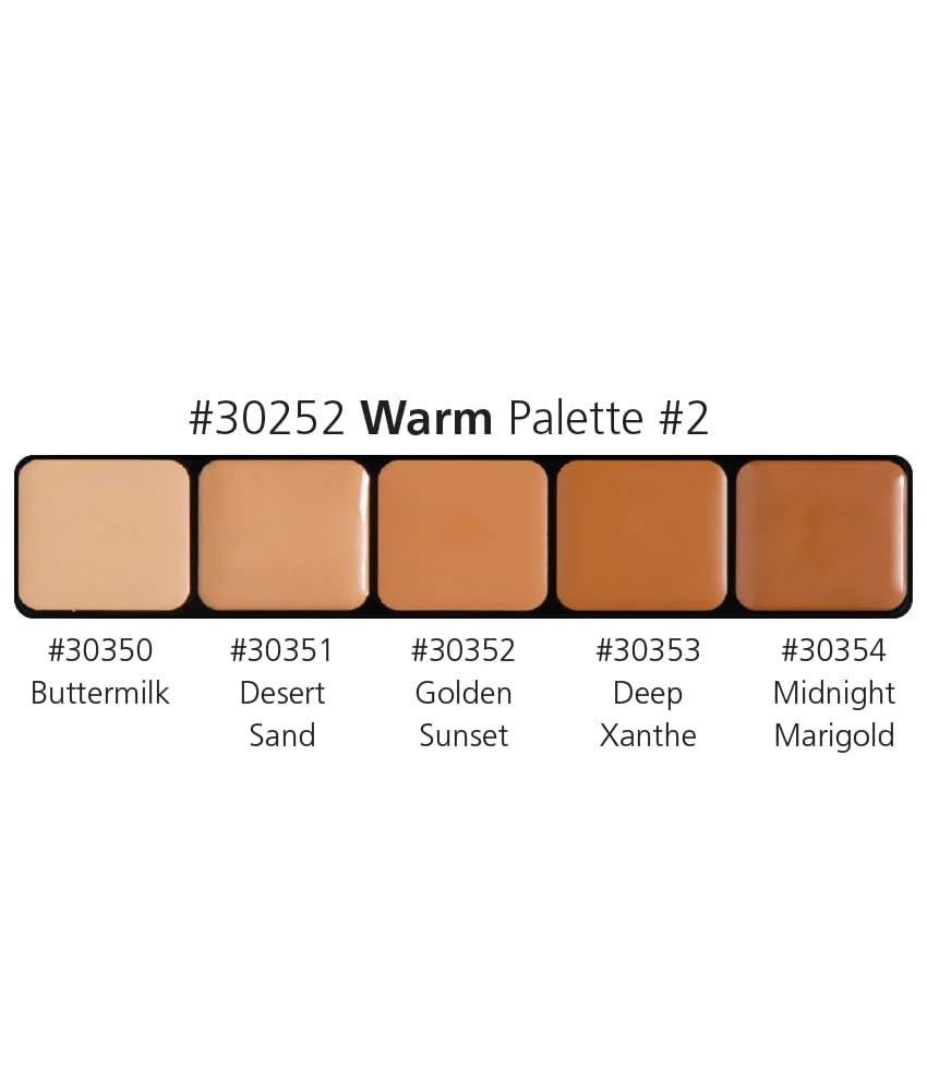 Graftobian HD Glamour Crème Foundation Palette (Warm #2) - High Definition 5 Color Makeup Palette, Cream Based Foundation Concealer and Contour Palette, Full Coverage - Medium Warm Skin Shades - Image 6