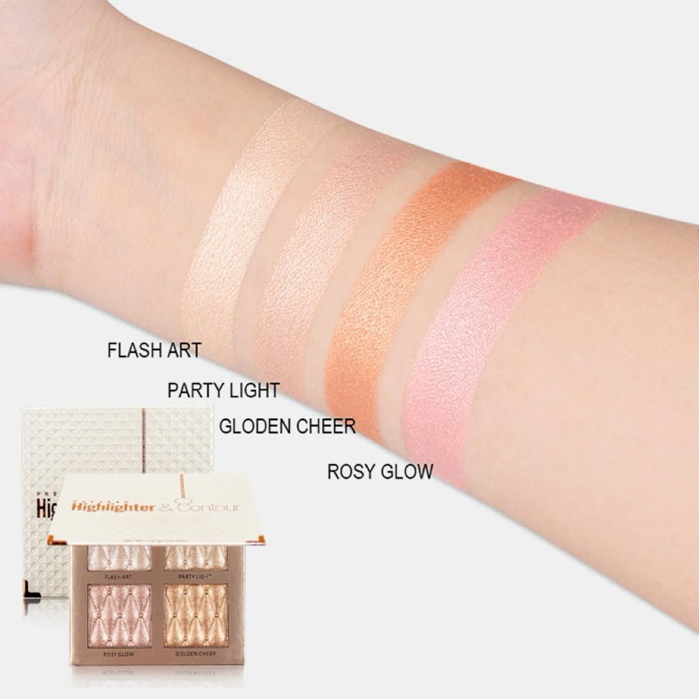 4-color highlighter makeup palette shimmer bronze contour shadow illumination highlight eyeshadow palette eyeshadow cosmetic set - Image 3