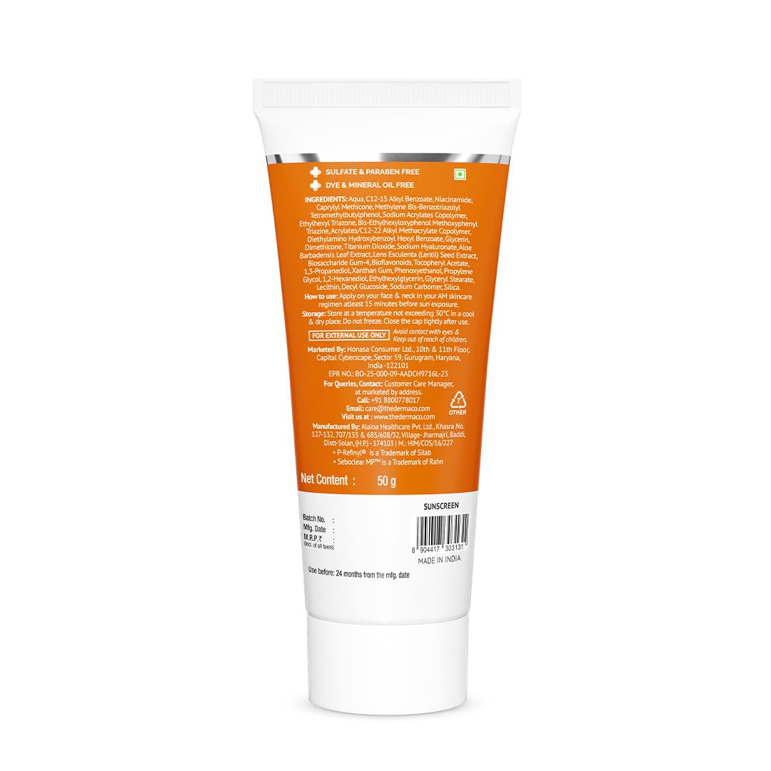 The Derma Co Pore Minimizing Priming Sunscreen with SPF 50 & PA+++ | Reduces Pore Size & Excess Oil | 2-in-1 Primer with SPF | Matte Finish with No White Cast | 1.76 Oz/50g - Image 12