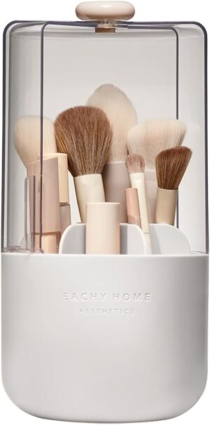 EACHY Makeup Brush Holder with Lid,...