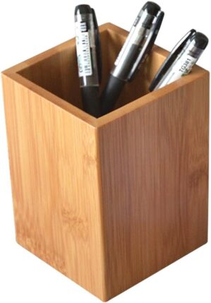 Bamboo Wood Desk Pen Pencil Holder ...