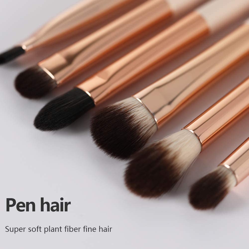 Eye Makeup Brush Set, 6 Pcs Professional Blending Eyeshadow Makeup Brushes for Concealer Eyebrows Eyeliner, Soft Hairs & Wood Handle - Image 7