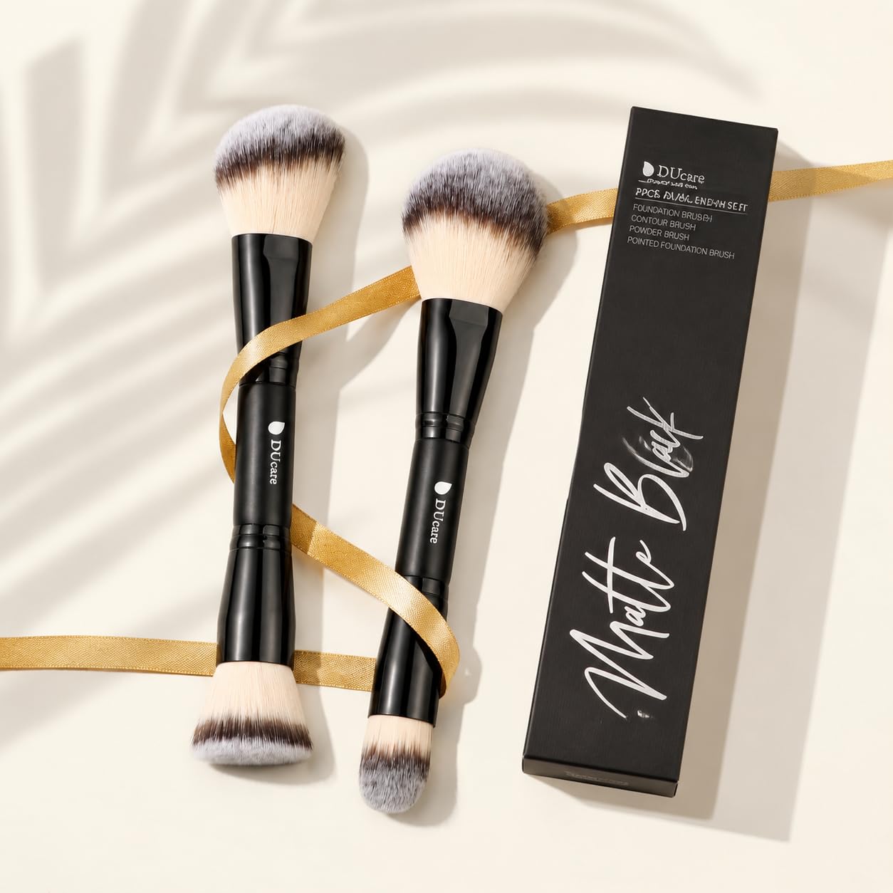 DUcare Foundation Makeup Brushes, 2Pcs Premium Dual-Ended Makeup Brush Foundation, Powder, Buffer & Contour Brushes for Liquid, Cream, Powder, Blending Face Brush, Fit for Home, Travel & Gifting - Image 5
