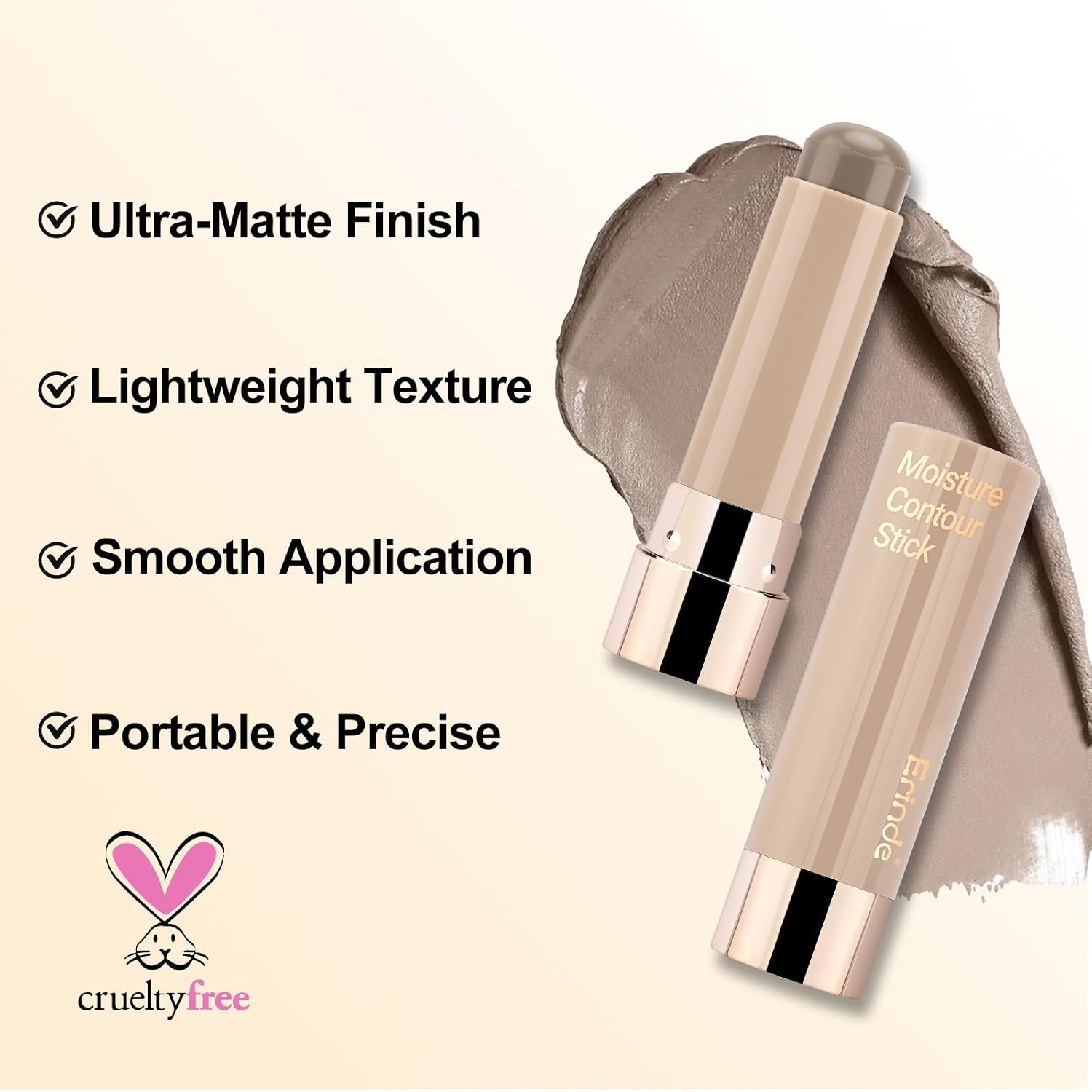 Erinde Cool Toned Contour Stick for Fair Skin, Large Capacity Grey Brown Cream Contour Makeup Stick, Smooth Blendable Matte Bronzer, Waterproof & Long Lasting Face Shaping Nose Contouring Sticks - Image 6