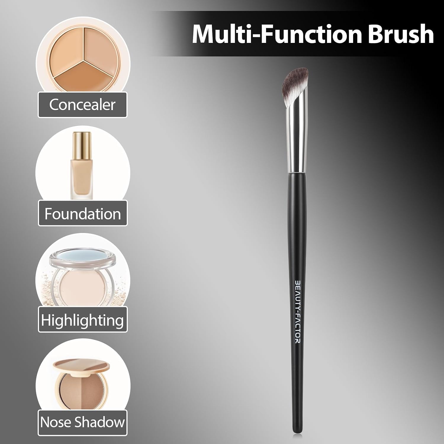 Angled Concealer Brush Under Eye, Precision Nose Shadow Contour Brush | Eyeshadow Blending | Highlight Blending | Nose Sculpting | Concealer for Blemishes, Dark Circles, Nostrils, and Imperfections - Image 4