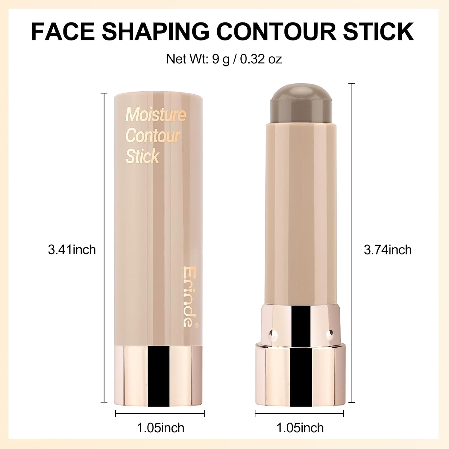 Erinde Cool Toned Contour Stick for Fair Skin, Large Capacity Grey Brown Cream Contour Makeup Stick, Smooth Blendable Matte Bronzer, Waterproof & Long Lasting Face Shaping Nose Contouring Sticks - Image 7
