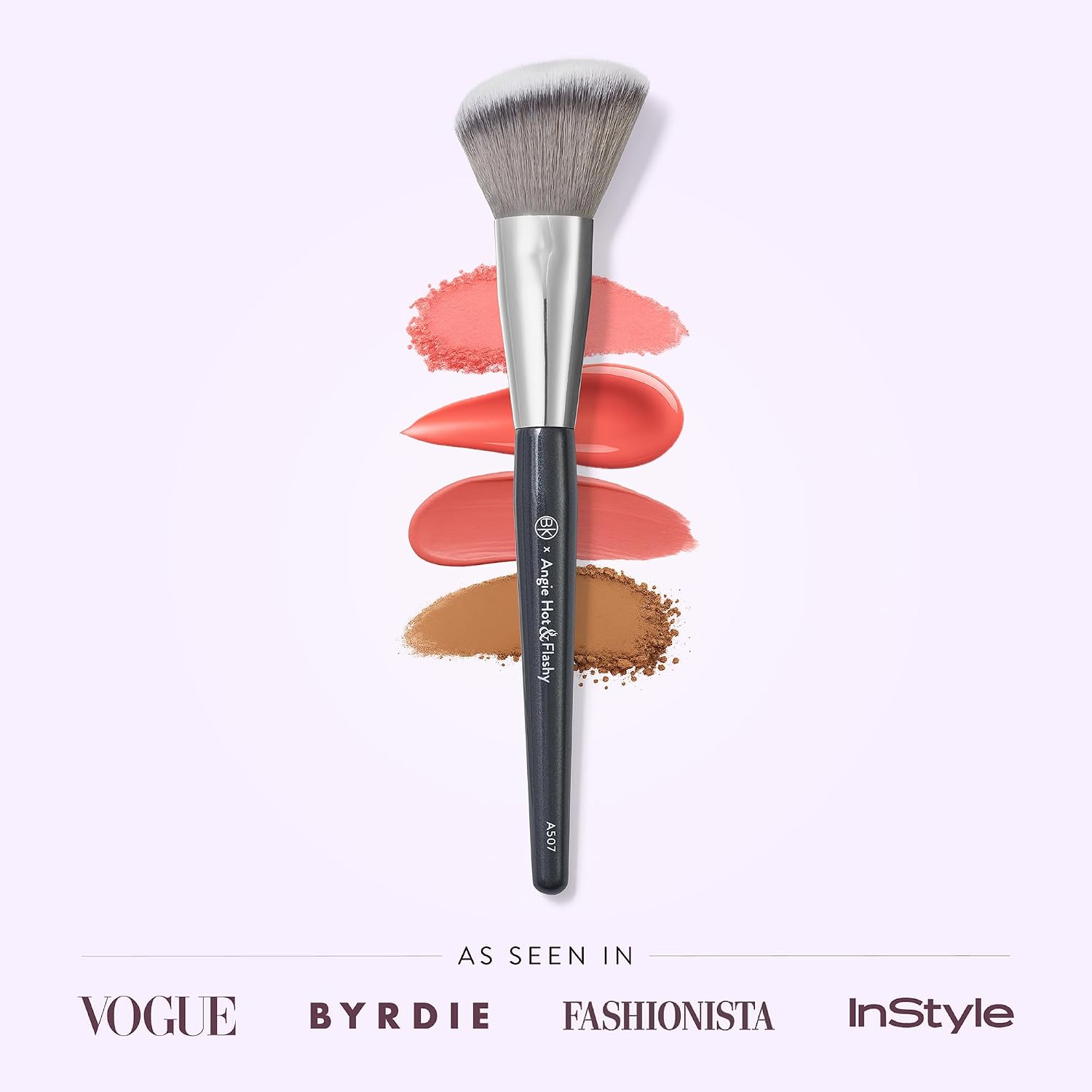 BK BEAUTY - ANGIE HOT & FLASHY A507 ANGLED BLUSH BRUSH – For Blush, Bronzer & Contour, Fluffy Angled Brush for Seamless, Streak-Free Finish - Image 2