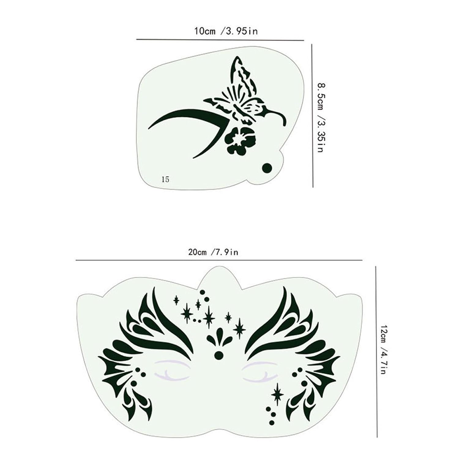 28 pcs Face Paint Stencils Kits Face Painting Stencils Reusable | Reusable Face Tattoo Painting Templates for Kids - Image 7