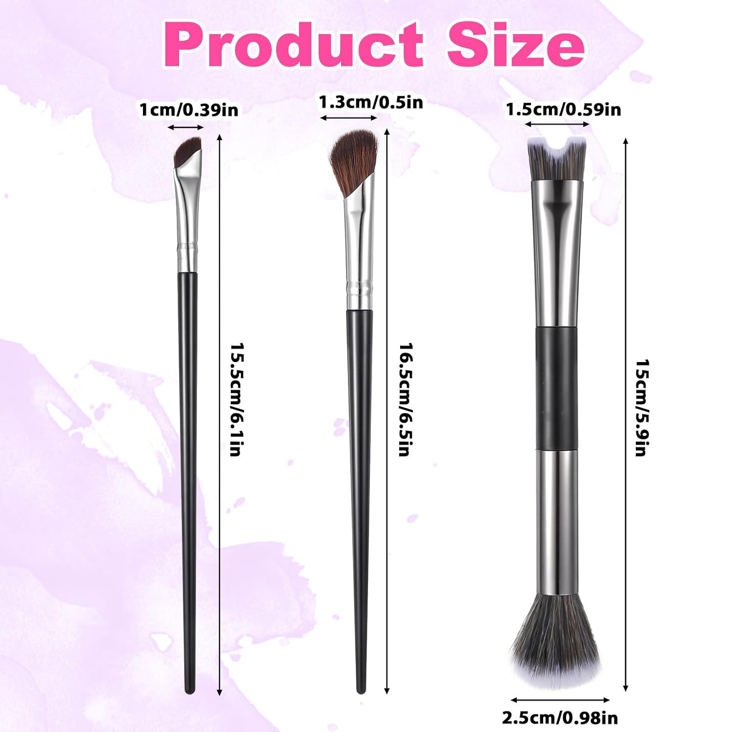 Dual-End Contour Nose Brush, 2-in-1 U-Shaped Nose Contour Brush for Makeup, Fluffy and Angled Brushes Set for Sculpting, Defining, Highlighting and Blending - Image 2