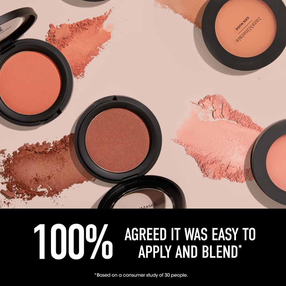 bareMinerals Gen Nude Powder Blush, Mineral-Based Pressed Blush Powder, All Day Wear, Buildable Coverage, Matte Soft Focus Finish, Talc-Free, Vegan - Image 4