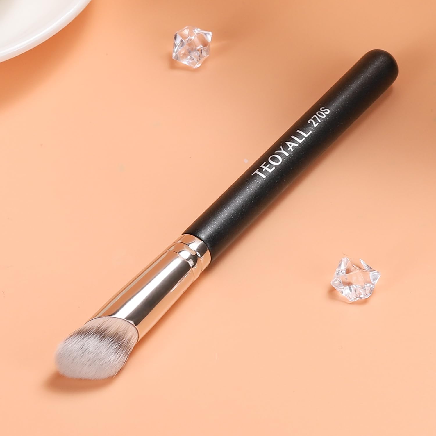 270S Under Eye Concealer Brush, Mid-Size Angled Blending Brush | Dark circle coverage, spot correcting, nose and brow bone contour, liquid cream powder. Soft synthetic, no shedding - Image 6