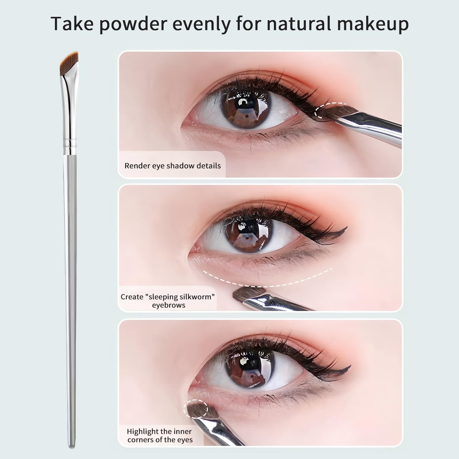 Nose Contour Brush Eyeliner Brush Set 5PCS, Fine Angled Eyeliner Brush Concealer Brush, Ultra Thin Slanted Flat Eyeliner Makeup Brushes, Contour Brushes for Blending Liquid Cream Powder Cosmetics - Image 2