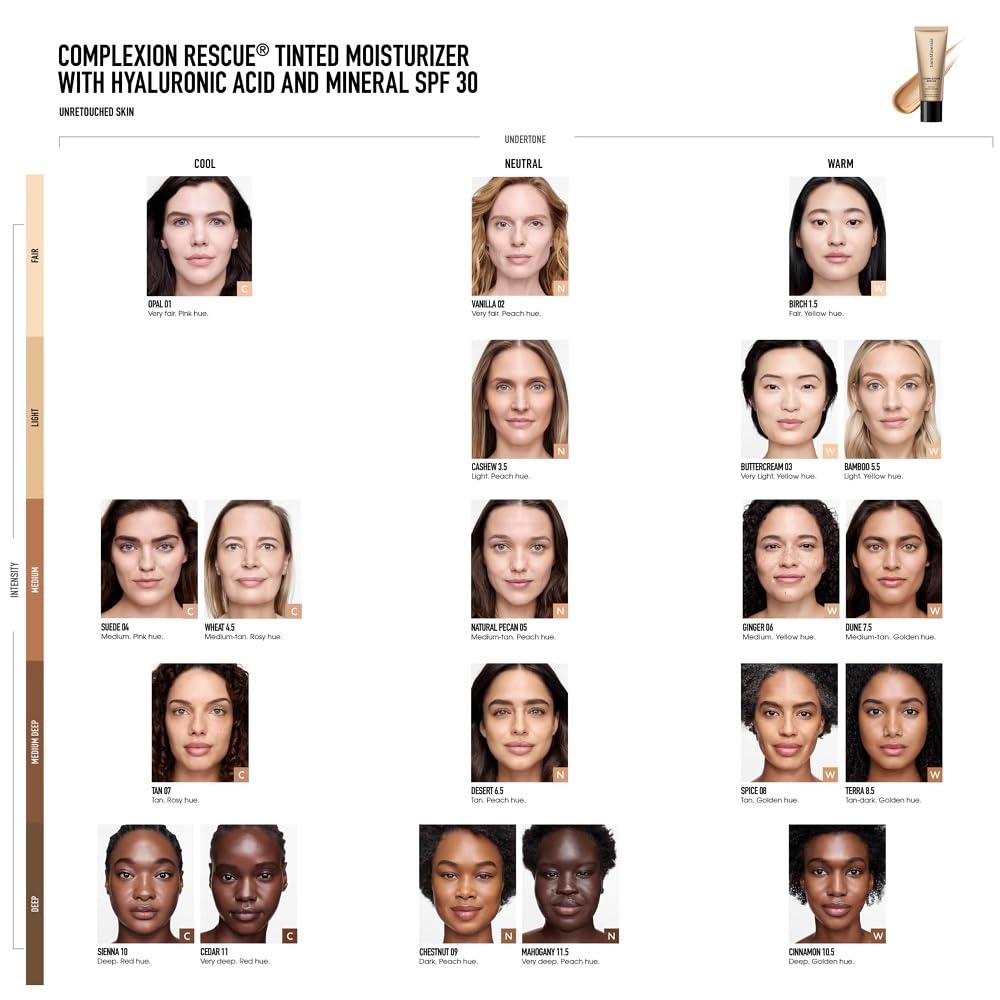 bareMinerals Complexion Rescue Tinted Moisturizer with SPF 30, Hydrating Tinted Mineral Sunscreen with Hyaluronic Acid, Sheer-to-Light Coverage, Multi-tasking, Skincare Infused Makeup - Image 9