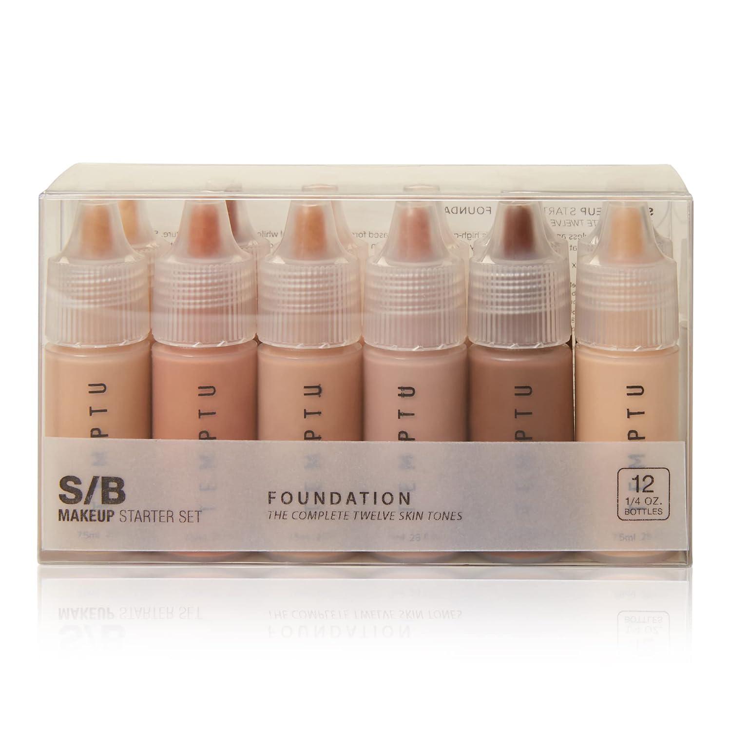 TEMPTU S/B Silicone-Based Airbrush Foundation: Professional Long-Wear Liquid Makeup, Sheer To Full Coverage For A Hydrated, Healthy-Looking Glow & Luminous, Dewy Finish On All Skin Types, 12 Bottles: Starter Set, 0.25 Fl Oz - Image 2