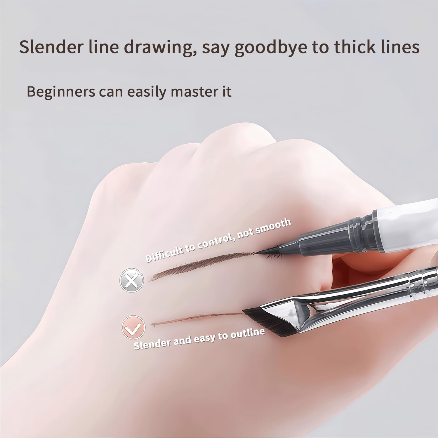 Nose Contour Brush Eyeliner Brush Set 5PCS, Fine Angled Eyeliner Brush Concealer Brush, Ultra Thin Slanted Flat Eyeliner Makeup Brushes, Contour Brushes for Blending Liquid Cream Powder Cosmetics - Image 3