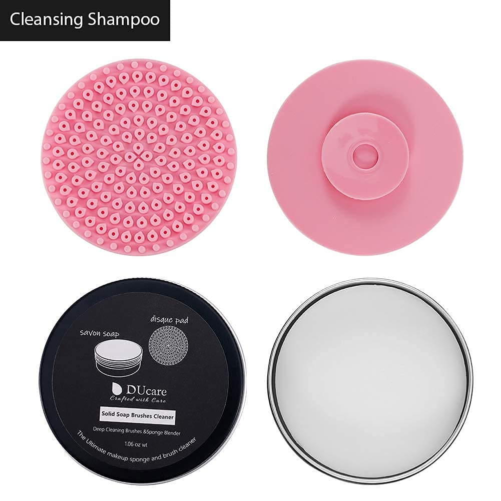 DUcare Makeup Brush Cleaner Shampoo Soap Solid Brush Cleaning Mat Removes Cosmetic Color Brush Cleaner Pad for Cleaning Makeup Sponges Brushes - Image 3