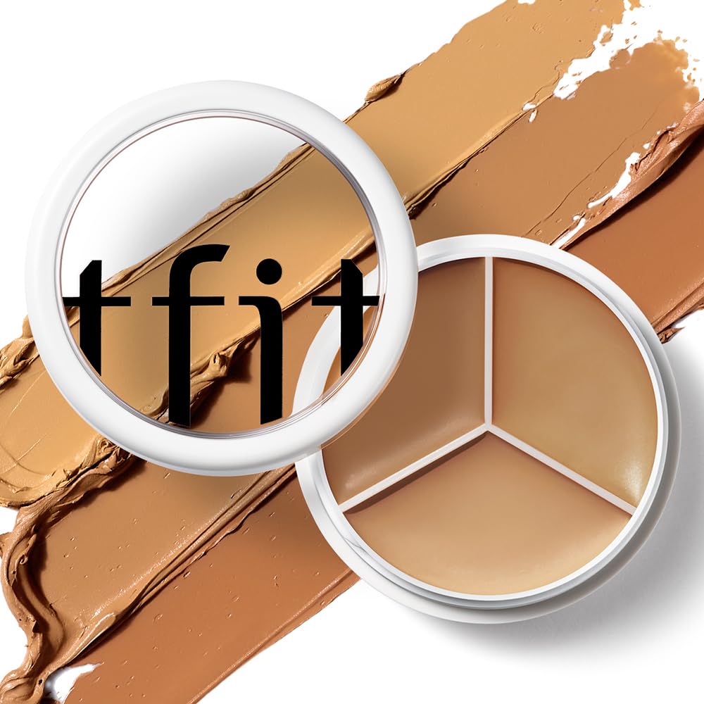 TFIT 3 Color Concealer Cream Palette Full Coverage 0.52 Ounce 04 Dark | Hides Dark Circles, Blemishes & Facial Redness; Waterproof & Sweat Resistant; All-Day 12HR Wear; Silky Non-Creasing Finish - Image 2