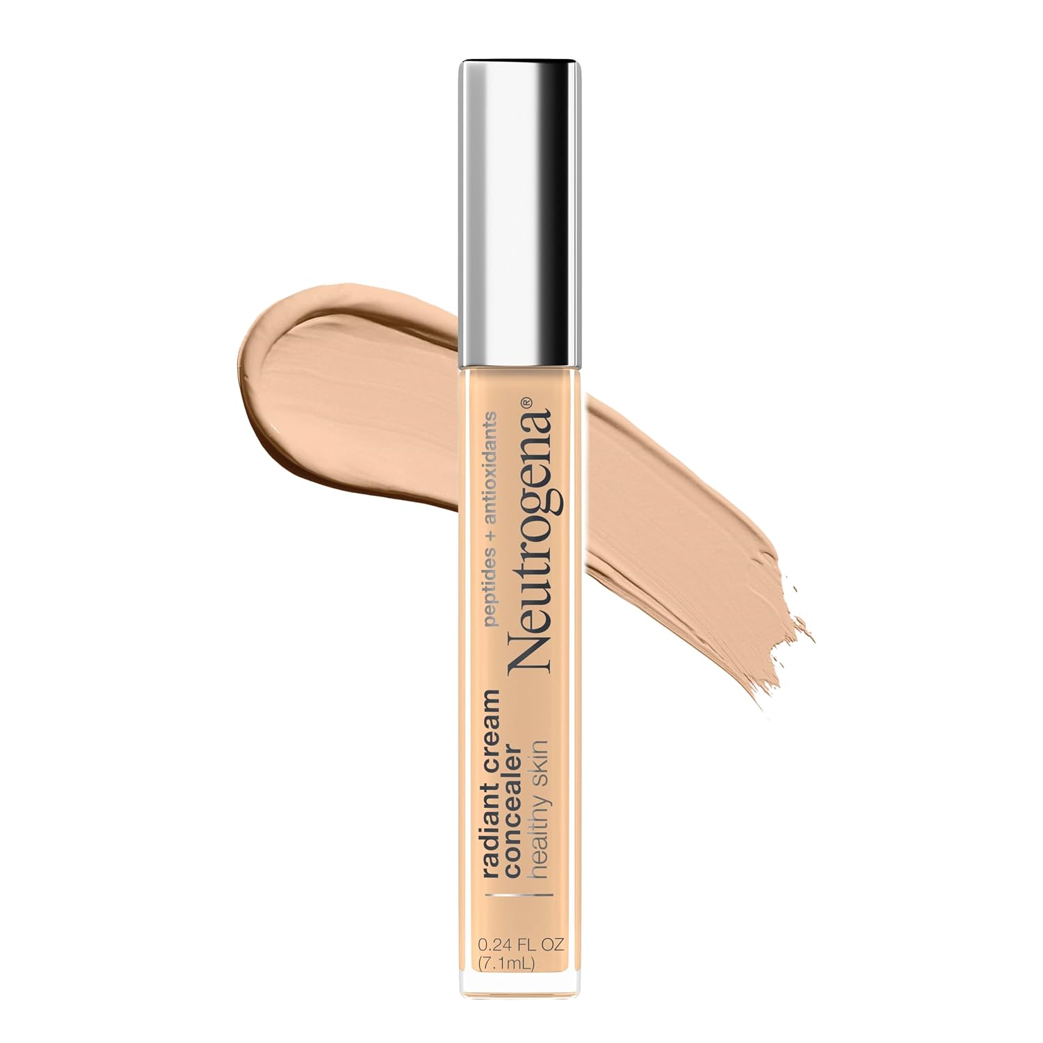 Neutrogena Healthy Skin Cream Concealer Bisque Light/Medium 02, 0.24 fl. oz | Blurs and Conceals Dark Circles, Imperfections, Acne, Blemishes, Under-Eye Brightener