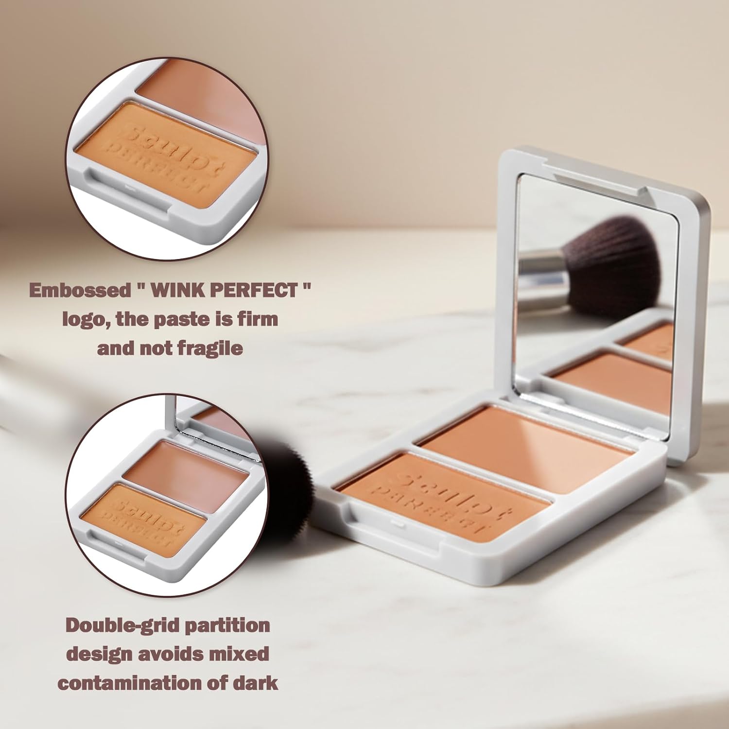 Sculpt Perfect Contour Bronzer Duo Palette – Matte Bronze Powder – Natural Sculpting & Warmth (01 SOFT SANDSTONE, Cream Contour: 0.09 oz / 2.5 g Powder Bronzer: 0.10 oz / 3.0 g) - Image 4