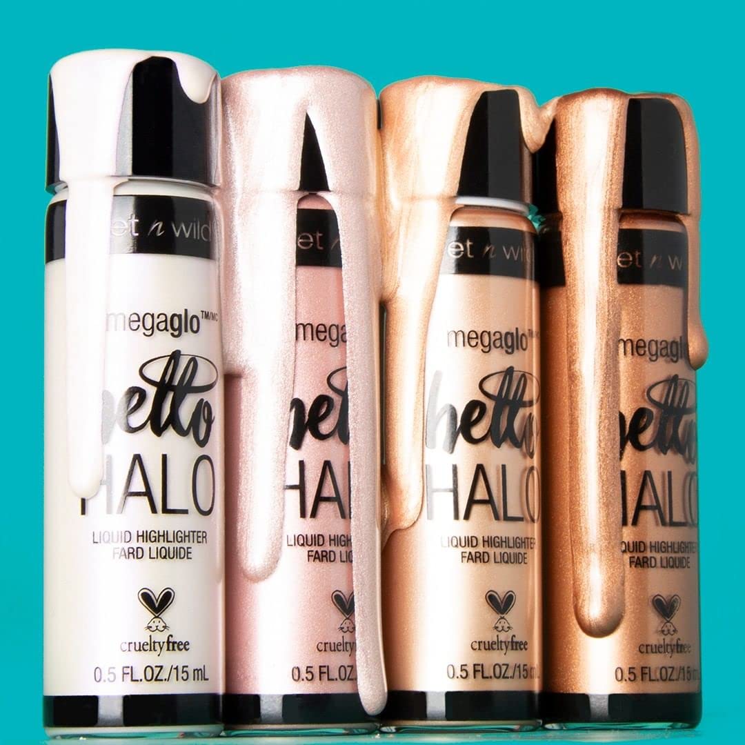 wet n wild MegaGlo Hello Halo Liquid Highlighter Makeup, Shimmer, Rose Gold Halo, Goodbye - Image 8