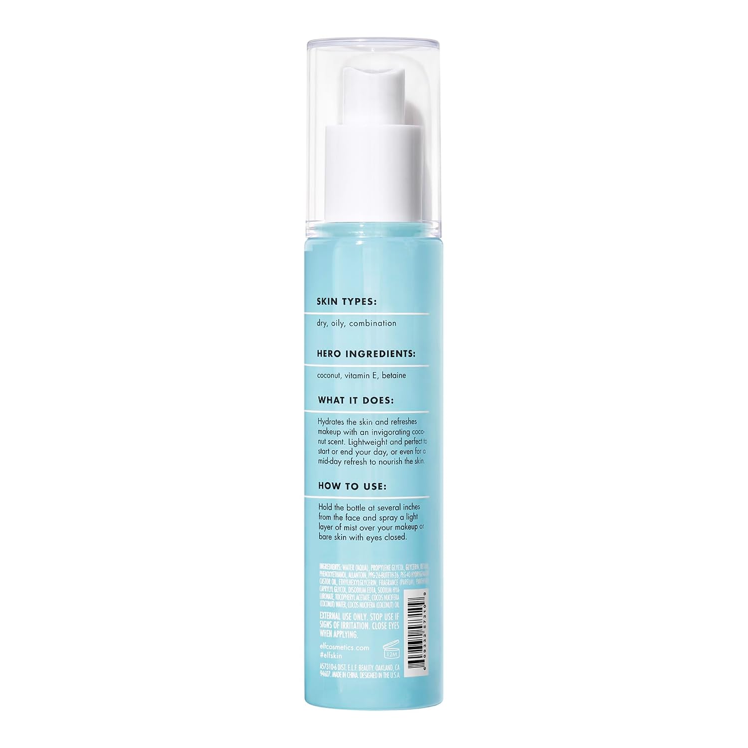 e.l.f. SKIN Holy Hydration! Hydrating Coconut Mist, Refreshes, Soothes & Invigorates Skin, Tropical Scent, 2.7 Fl Oz (Pack of 1) - Image 3