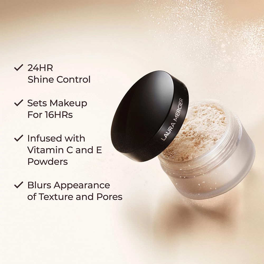 Laura Mercier Translucent Loose Setting Powder, 24HR Shine Control, Soft Matte Finish, Long-Lasting Wear, Normal to Oily Skin, 4 Shades for Virtually All Skin Tones, Artistry Icons Set - Image 4