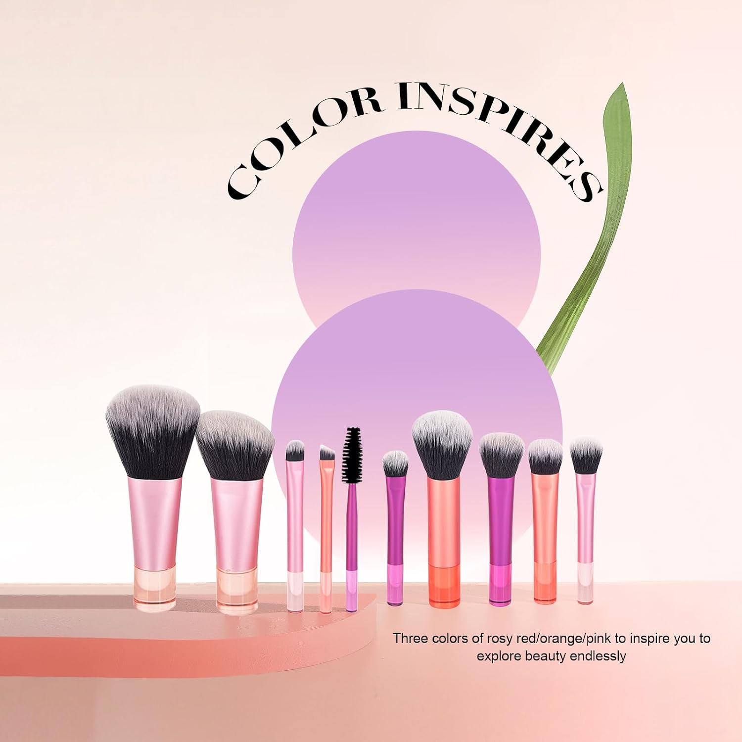 Portable 10Pcs Mini Travel Makeup Brush Set with Pouch, Full Face Soft Synthetic Bristles for Foundation Eyeshadow Blush Contour, Compact Cosmetic Brushes Essentials for Women Girls On The Go - Image 7