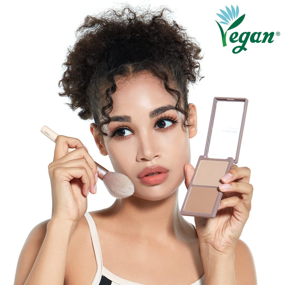 ETUDE Contour Powder - Re-illumination | Bronzer And Contour Palette To Effortlessly Define The Face Like A Selfie | Smooth, Velety Texture | Natural Look, brown, Korean Makeup, Perfect for Gift - Image 2