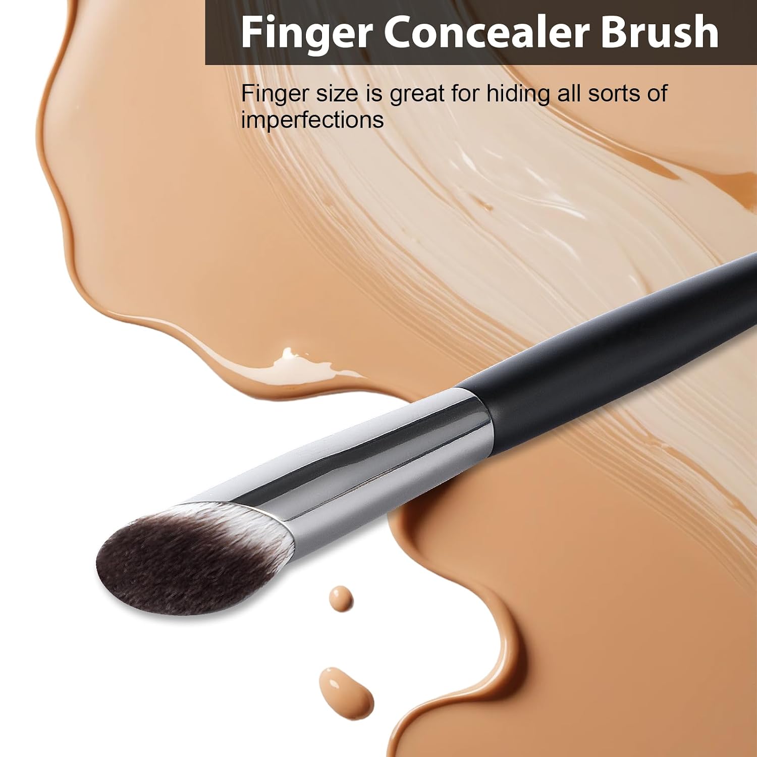 Angled Concealer Brush Under Eye, Precision Nose Shadow Contour Brush | Eyeshadow Blending | Highlight Blending | Nose Sculpting | Concealer for Blemishes, Dark Circles, Nostrils, and Imperfections - Image 3