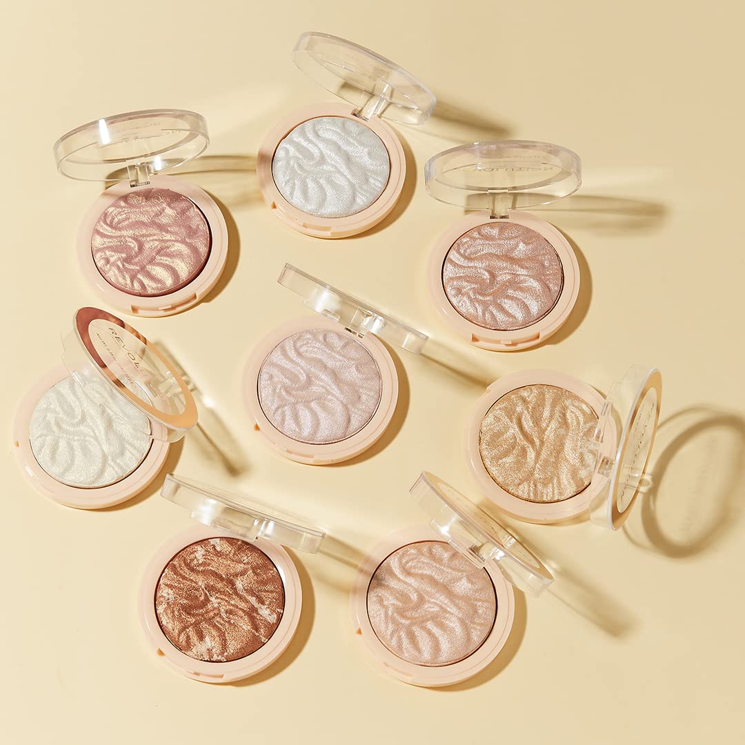 Revolution Reloaded Pressed Powder Highlighter, Just My Type | Intensely Pigmented for a High-Impact Glowy Finish, Vegan & Cruelty-Free, 0.22 oz - Image 5