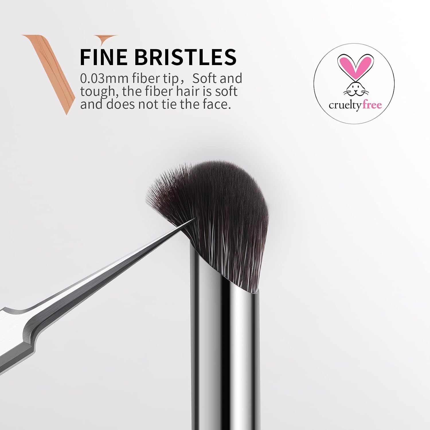 DUcare Angled Nose Contour Brush - Small Concealer Brush for Under Eye Dark Circles & Puffiness - Precision Detailing Brush for Face Contour, Highlighter & Shadow (V02) - Image 3