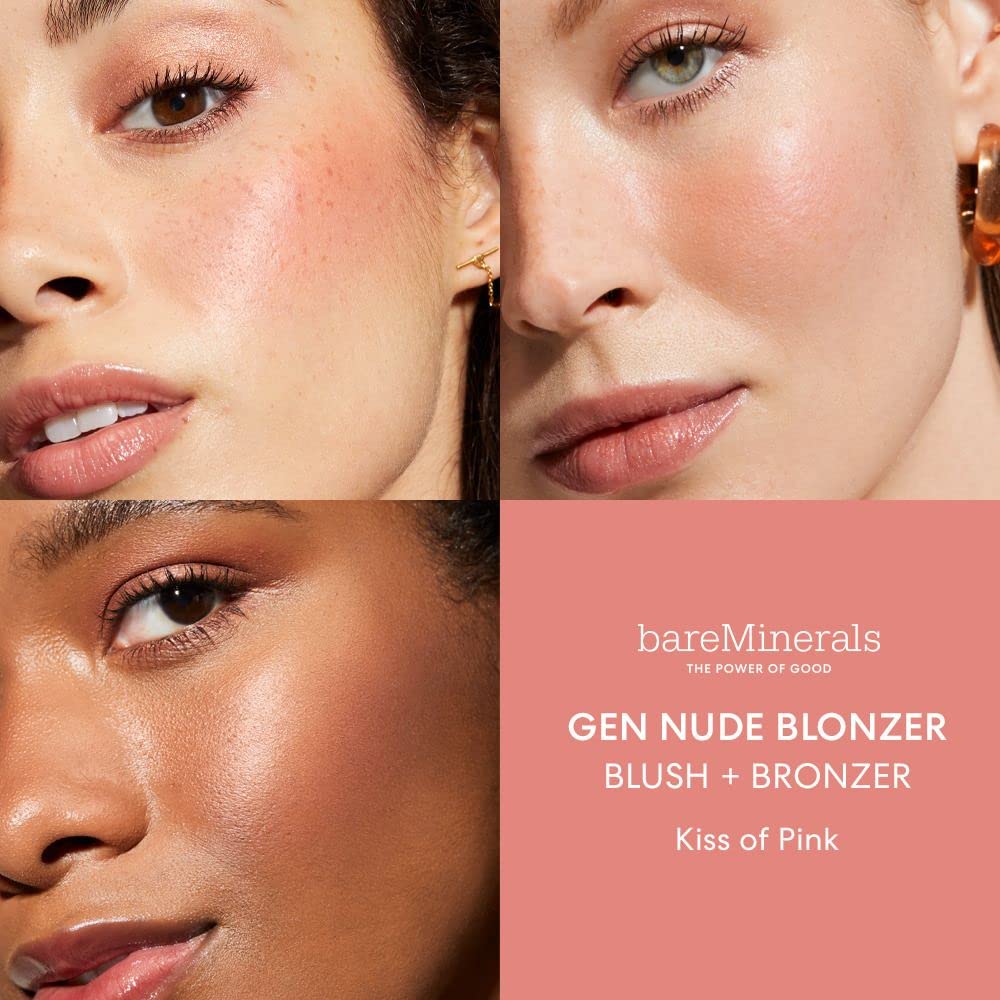 bareMinerals Gen Nude Blonzer, Blush & Bronzer Hybrid, Talc-Free Compact Powder Makeup, Buildable Luminous Finish, All-Day Wear, Rosy-Bronze Shades, Vegan - Image 3
