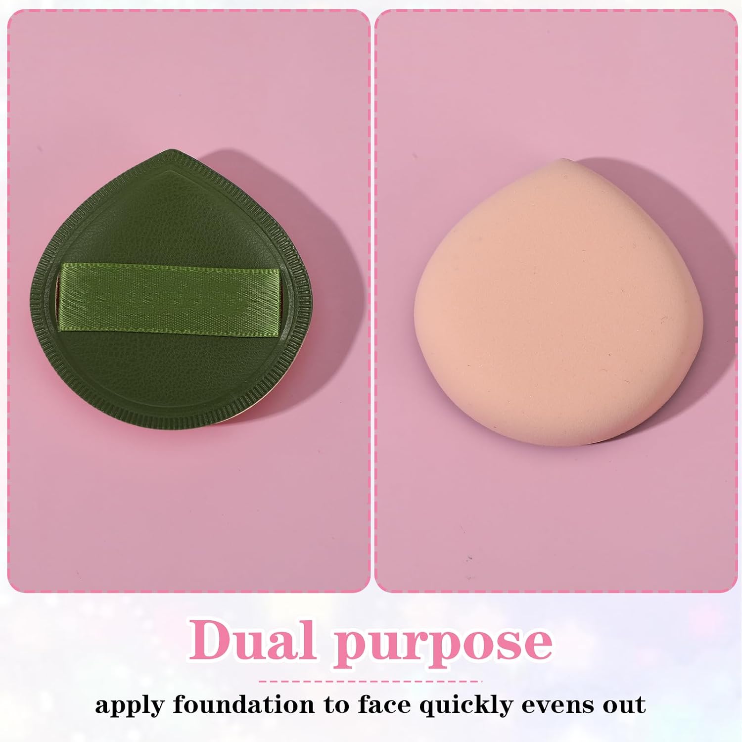 Ymapinc 5Pcs Make Up Sponges for Face, Cushion Foundation Puff | Latex-Free Makeup Applicator Sponge for Natural and Easy Makeup, Soft and Reusable Foundation Sponge for Liquid, Green - Image 7