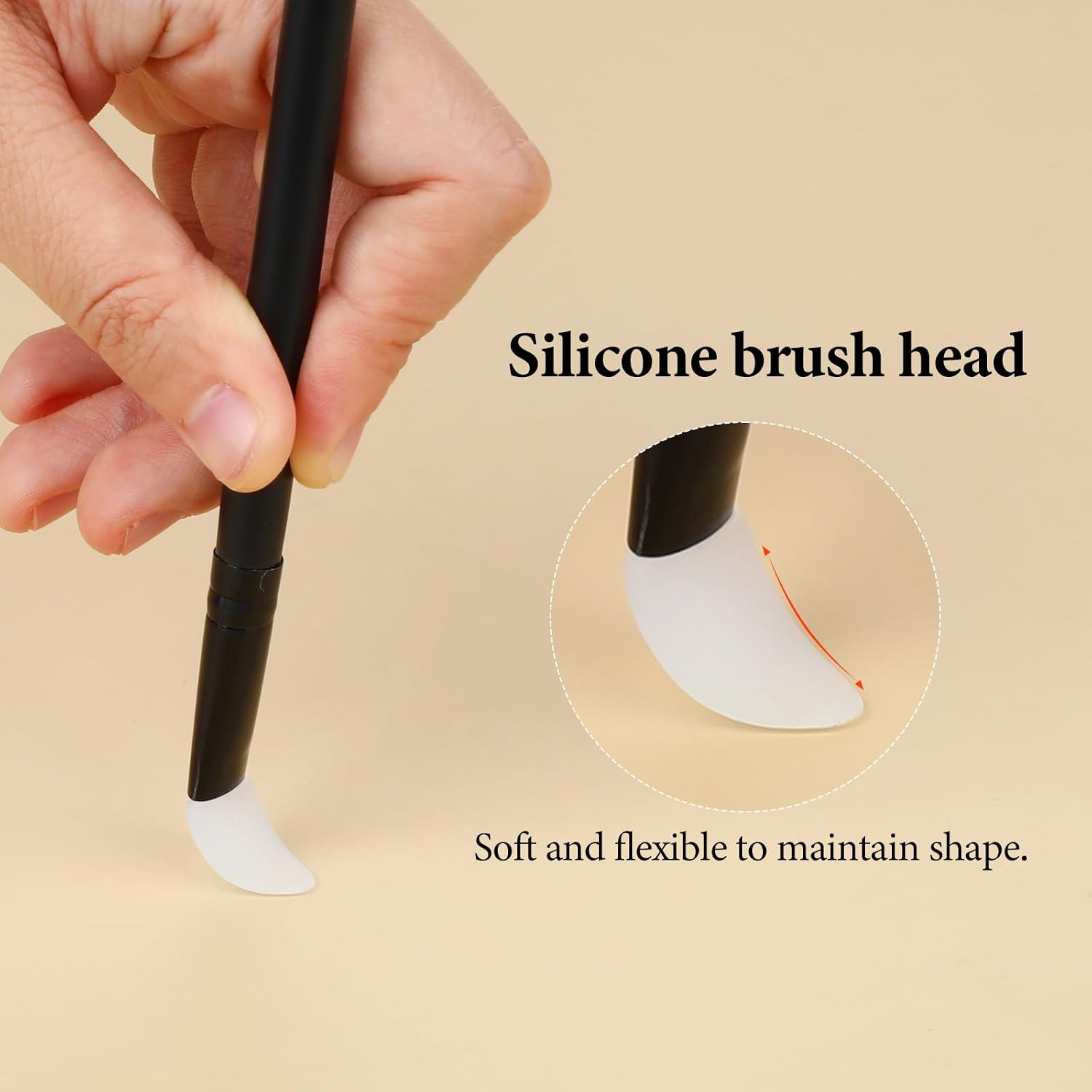 3 Pcs Silicone Makeup Applicator Shadow Brush Eyeshadow Applicators Eyeshadow Brush Lip Mask Makeup Brushes for Liquid Eye Shadow Applying Cream - Image 2