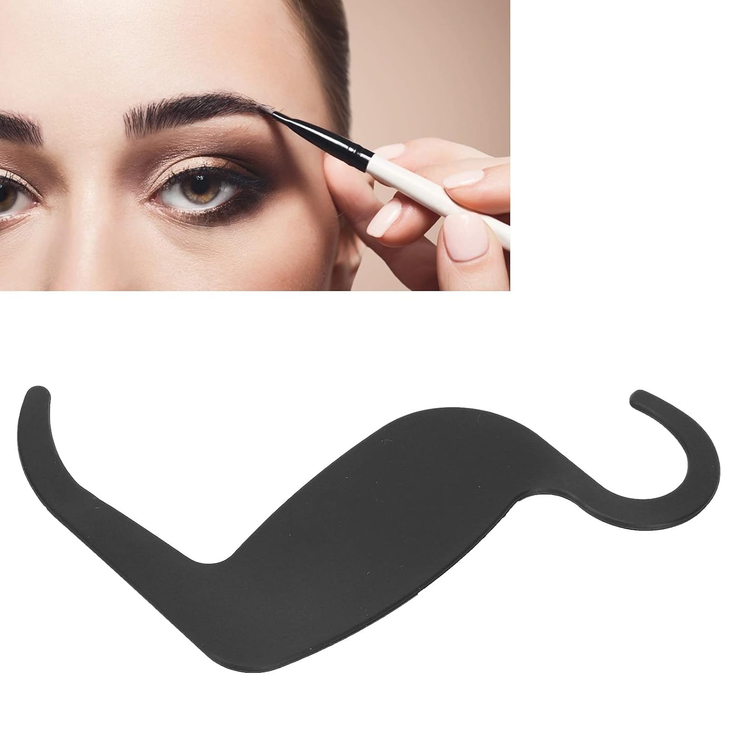 Stencil for Makeup Brushes Set, Contour Curve Makeup Eyebrow Shaper Card, Face Make Up Nose Eyebrow Cheekbone Contour Reusable For Beginners(Black) - Image 5